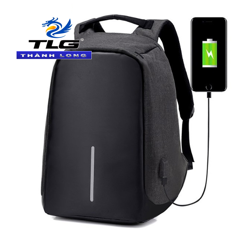 Balo đa năng chống trộm, chống nước kèm cổng sạc USB Đồ Da Thành Long TLG 208200 2(xám) tặng túi đựng bút chì,bút mực VPP