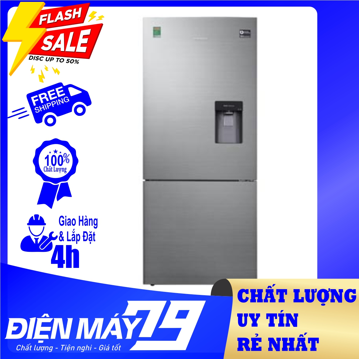 Tủ lạnh Samsung 424 lít RL4034SBAS8/SV (Miễn phí giao hàng TPHCM-Ngoại tỉnh tính phí vận chuyển)