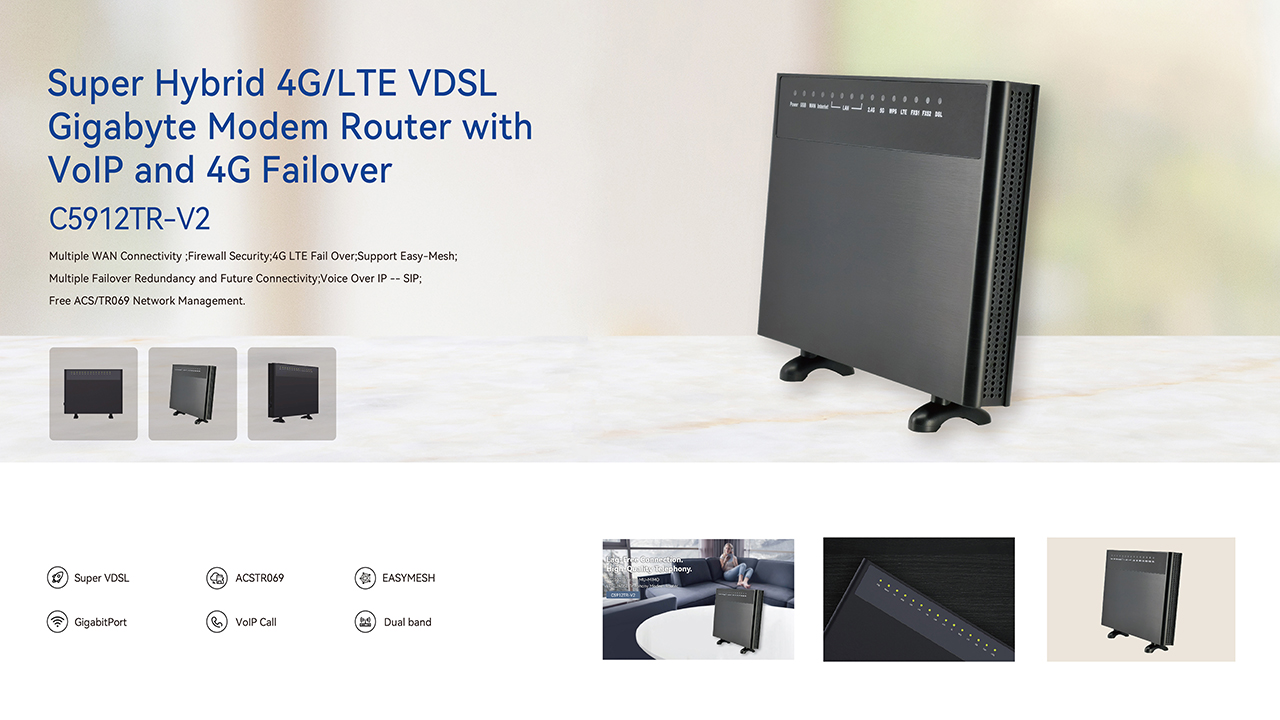 BDI Super Hybrid 4G/LTE VDSL Gigabyte Modem Router with VoIP and 4G