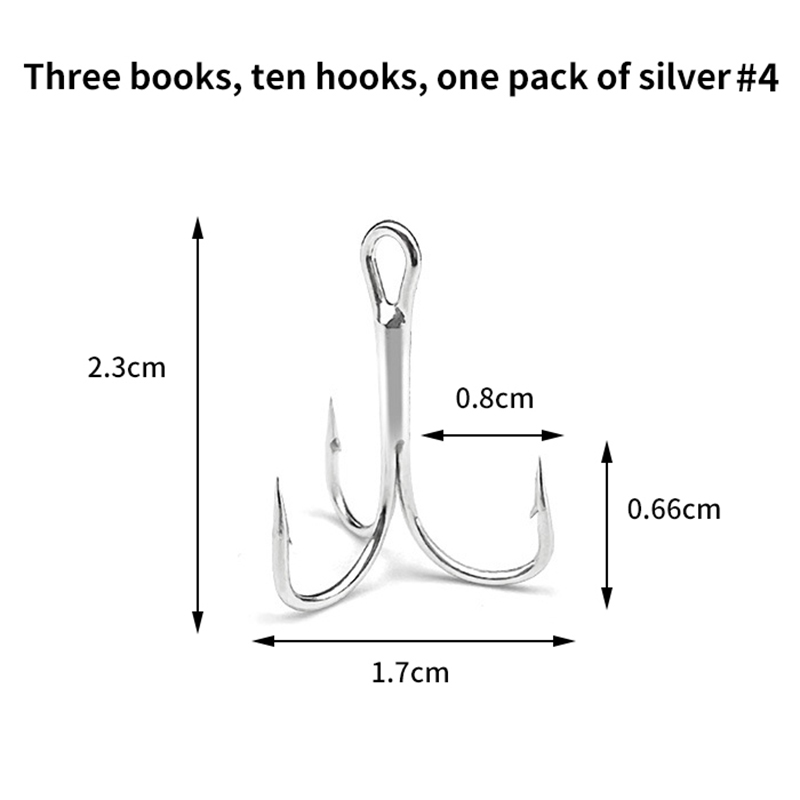 10pcs Sanben Hooks Lua Hooks Anchor Fishing Hooks Sea Fishing Hooks Triple Claw Anchor Hooks Silver Black Fishing Hooks 2#4#6#8#10# Creek.