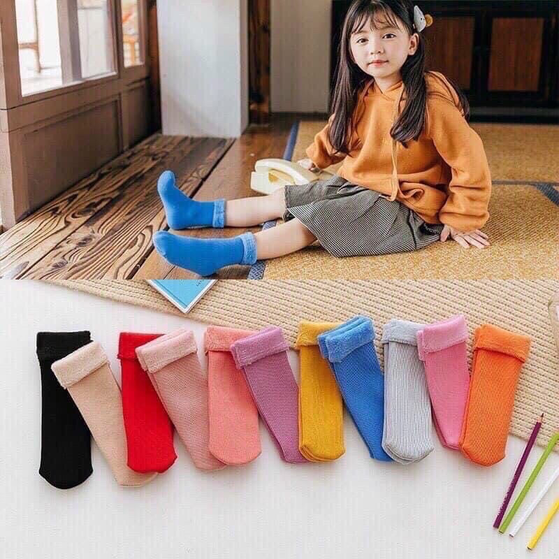 SÉT 10 ĐÔI TẤT LÓT LÔNG SIÊU ẤM CHO BÉ