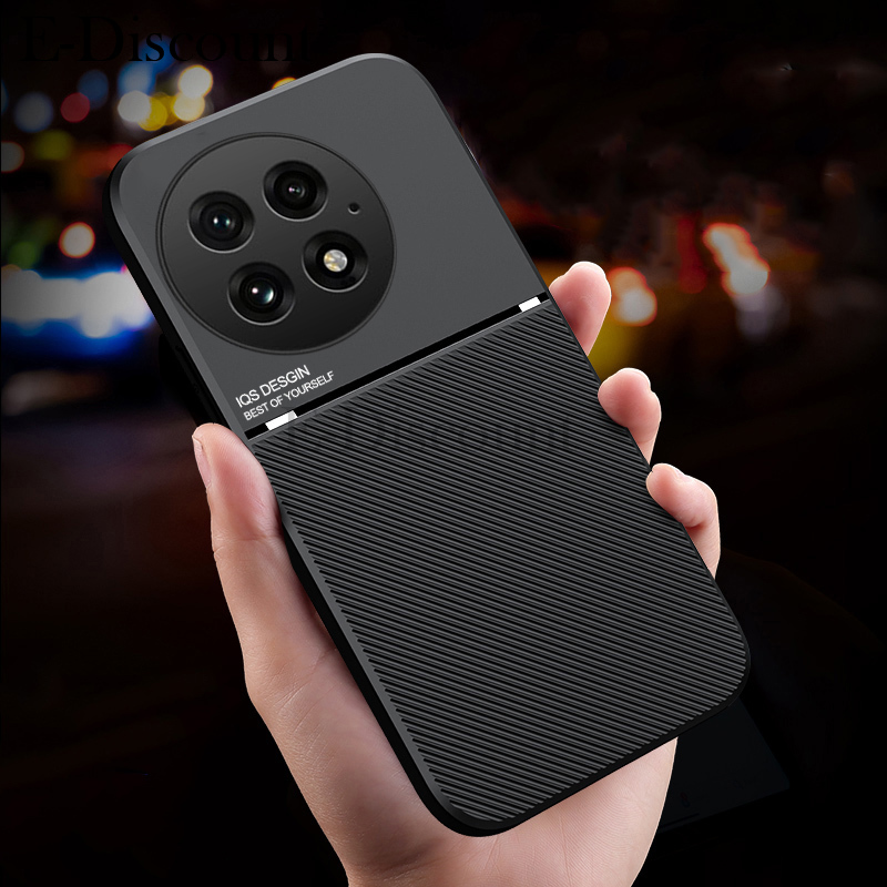 New Phone case OnePlus13 Back cover Rough Cross Patterned Magnetic Soft Silicone Leather for OnePlus 13 case.