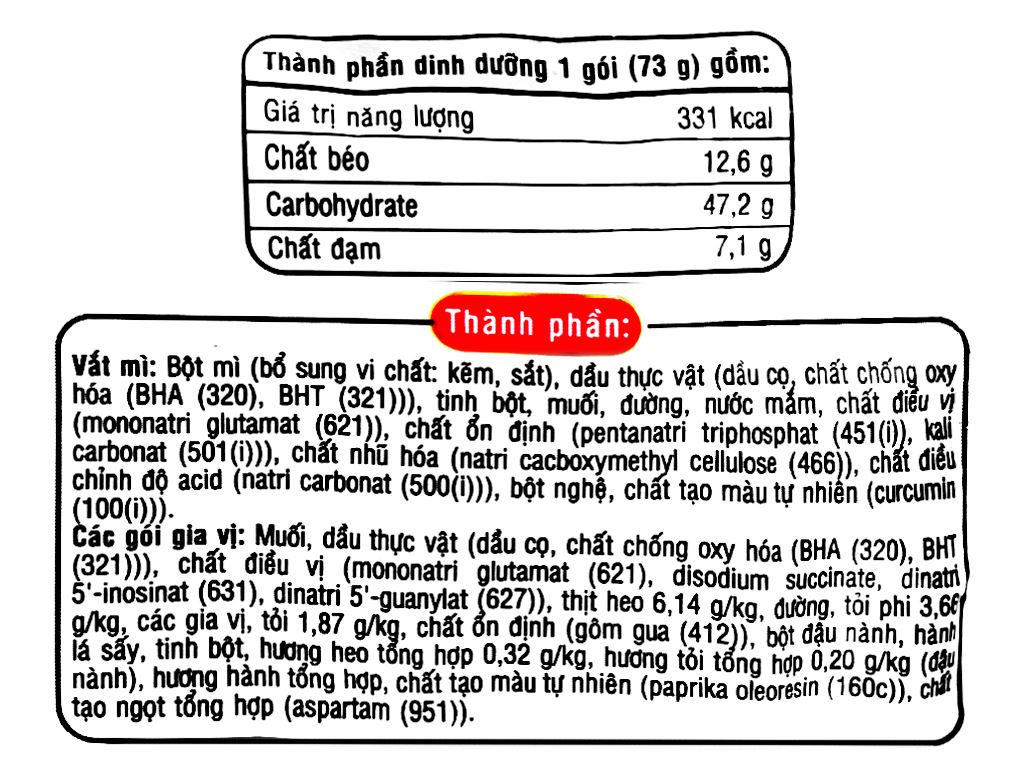 Mì Hảo Hảo Sườn Heo Tỏi Phi Gói 73g