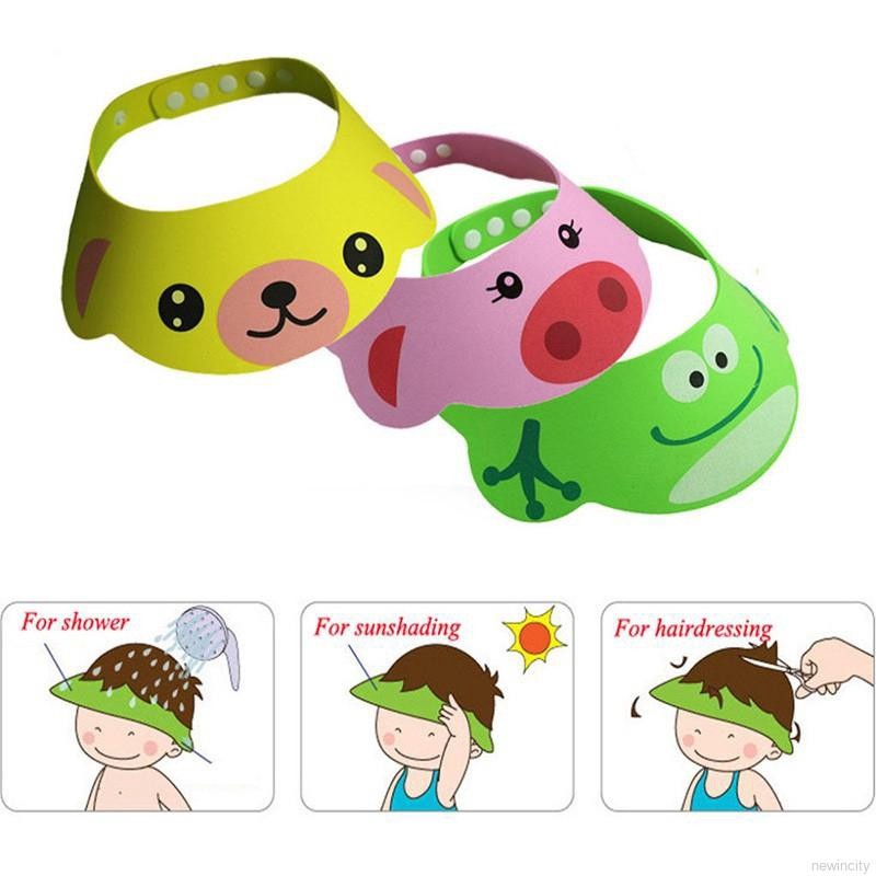 Mũ tắm chắn nước gội đầu hình thú cho bé
