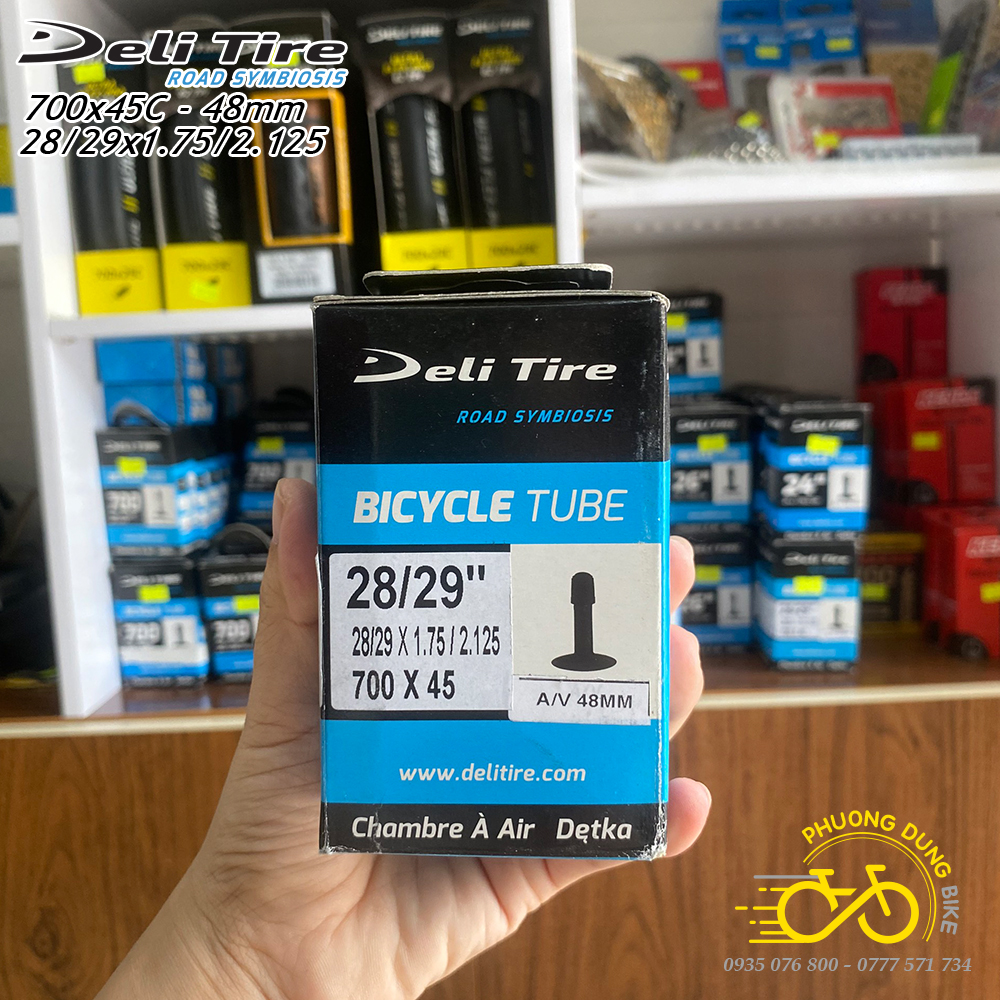 Ruột xe đạp deli tire 29x1.75-2.125 48mm van mỹ - van xe máy
