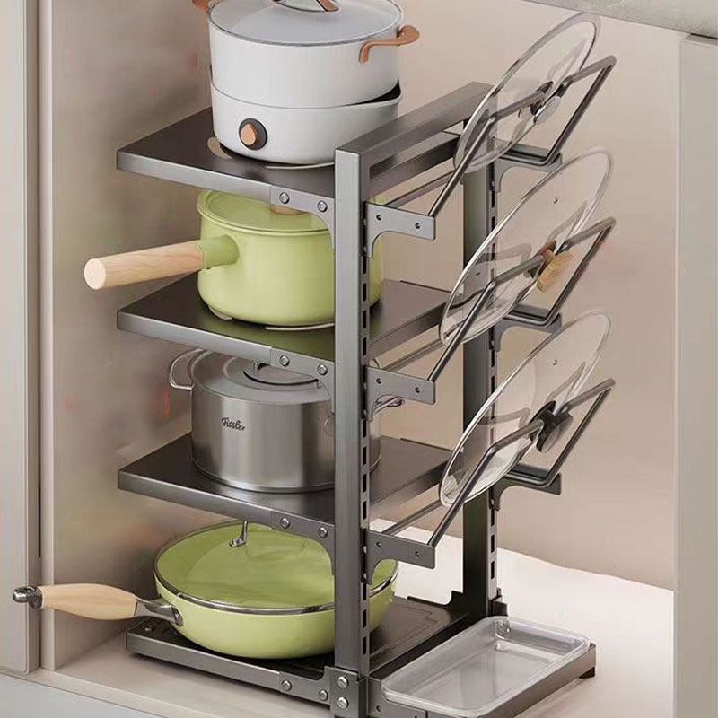 Nhà bếp nfa, đa chức năng, kệ gia đình, lót nồi, mặt bàn nhiều lớp, tủ, bồn rửa chén, bếp, nồi và chảo, kệ lưu trữ nhiều lớp