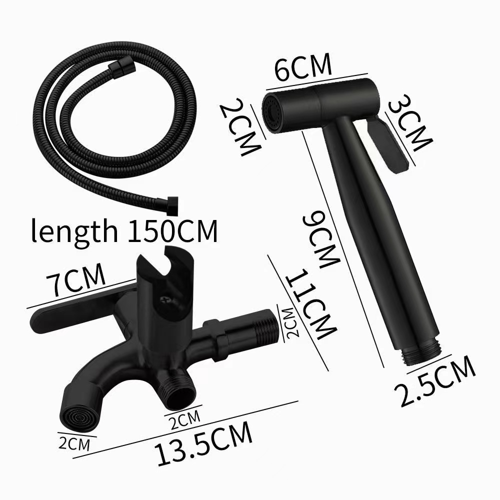 Stainless steel bidet spray set hand bidet two way tap faucet bathroom