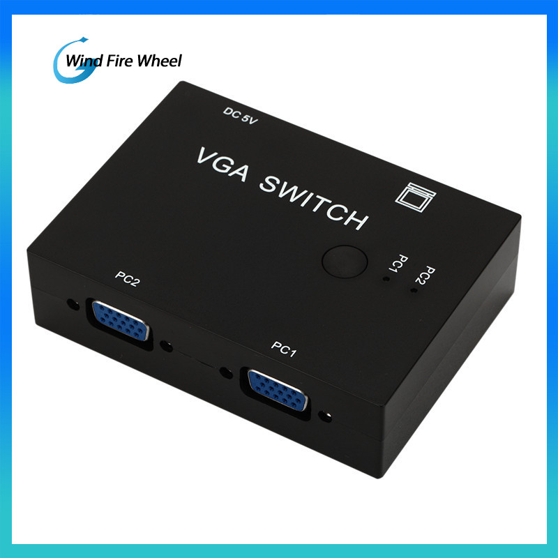 2 Port VGA Video Switch box Selector 2 In 1 Out For LCD PC Video Converter