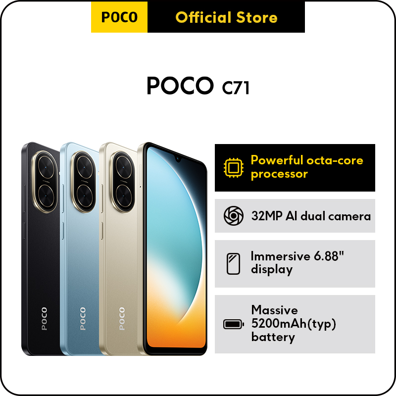 POCO C71 Smartphone | 4GB+128GB, Powerful octa-core processor