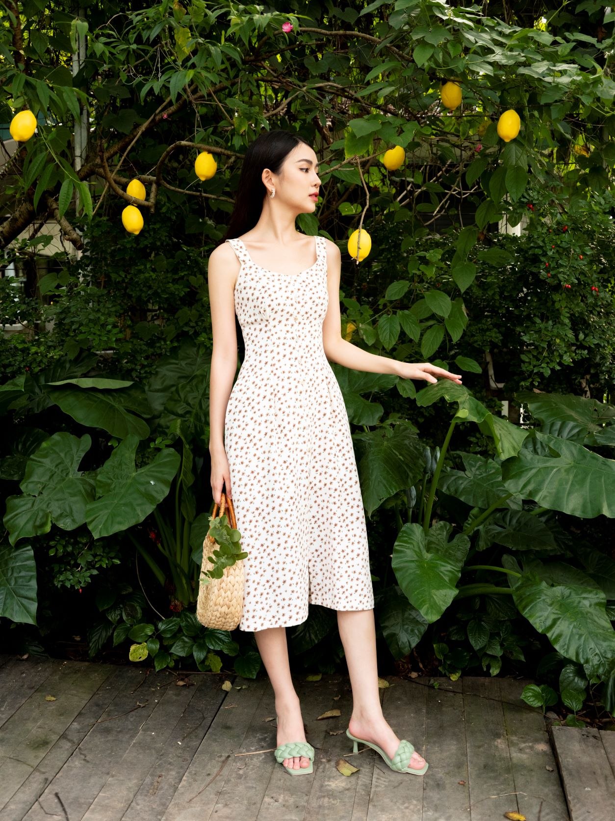 De Leah - Đầm Hoa 2 Dây - Thời Trang Thiết Kế