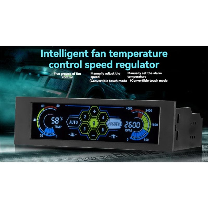 5.25'' Touchscreen Computer Case Cooling Fan Controller 5 Channel ...