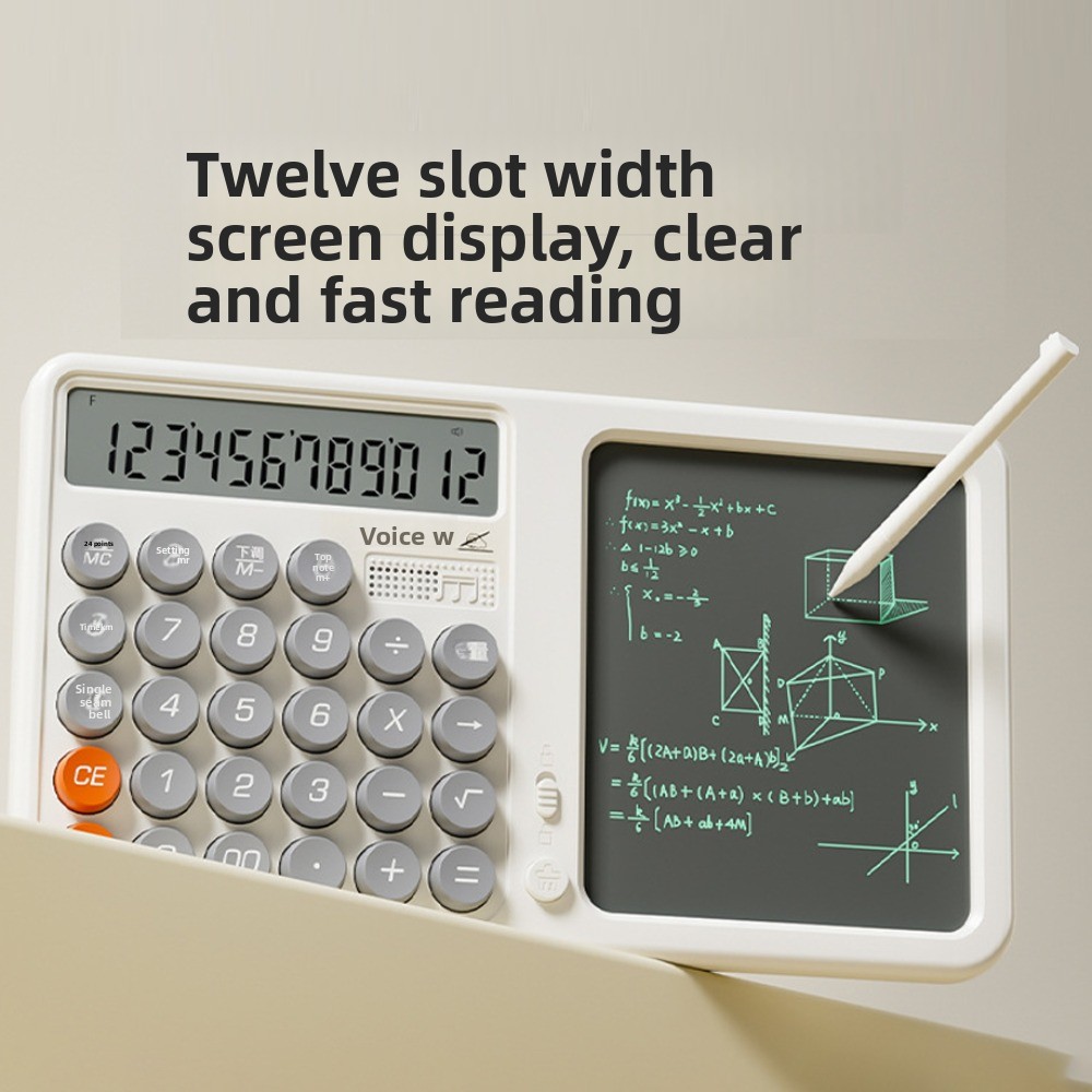 LCD Writing Board with Stylus Large Display Calculator with Notepad Eye ...