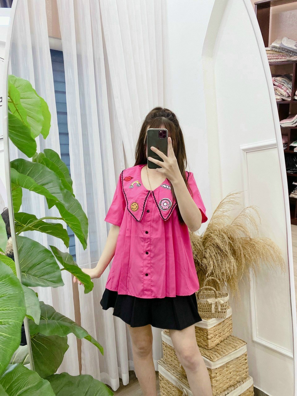 Áo bầu cộc tay kiểu dáng thời trang xinh xắn