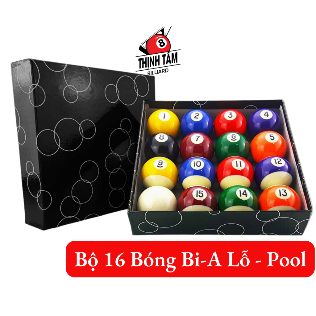 [Thịnh Tâm] Bộ 16 Bóng Bida Lỗ Bình Dân - Bộ Bóng Bi-A Pool [ Bộ Bóng Bida Lỗ Hộp Đen ]