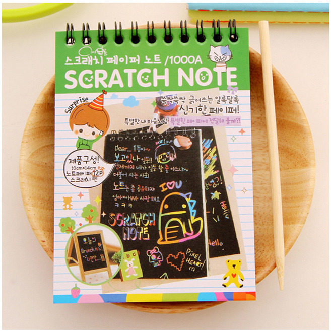 【GlowBound】Scratch note Black cardboard Creative DIY draw sketch notes ...