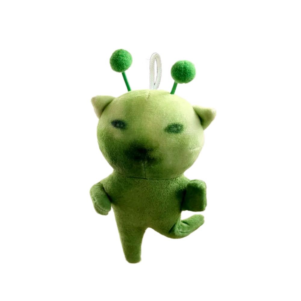 Creative 10cm Green Alien Cat Plush Toy Poseable Deformable Red Scarf ...