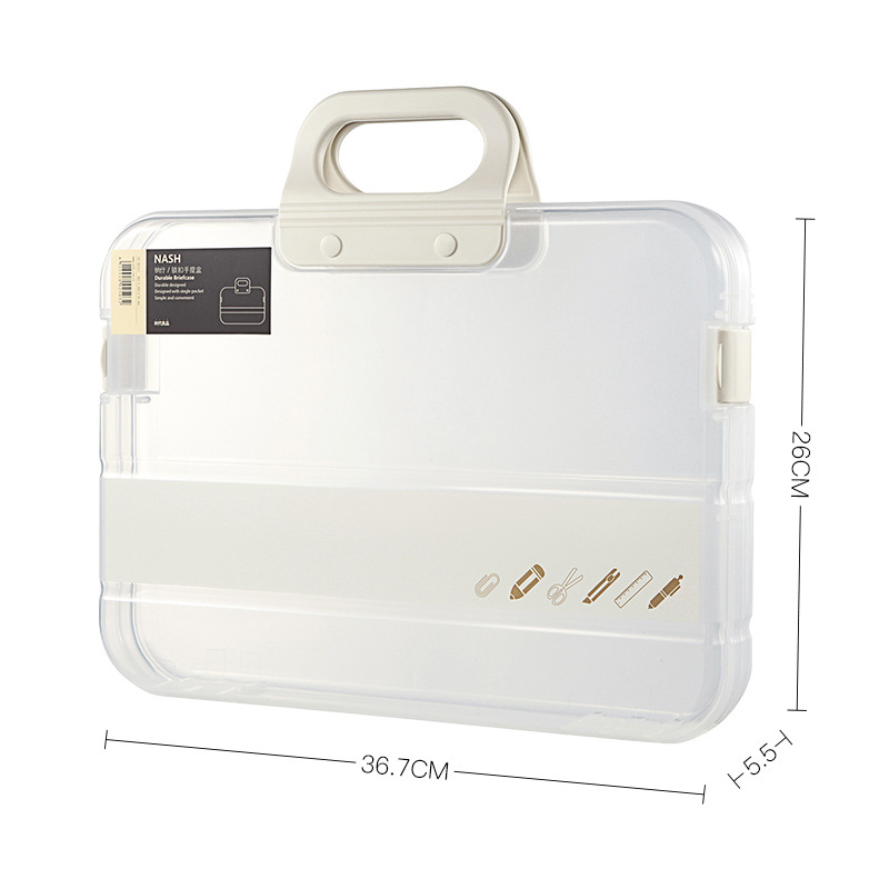 Transparent plastic file bag Large folder A4 calligraphy file bag Test paper file storage bag