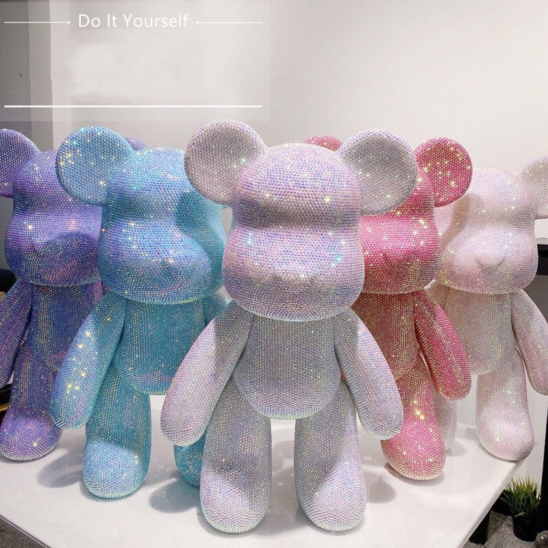 Gấu đính đá Bearbrick handmade size 18cm - cao cấp cho mọi lứa tuổi