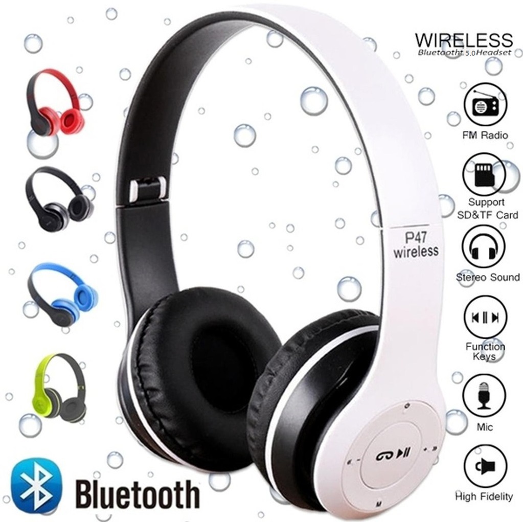 ( HOT TREND ) Tai Nghe Bluetooth Chụp Tai P47 Cao Cấp - Bluetooth 5.0 - Hỗ Trợ Khe Cắm Thẻ Nhớ - Âm Bass Cực Chất. BH 1 ĐỔI 1. thumbnail