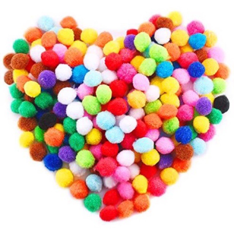 Quả Bông Pompom làm đồ hanmade 3 size từ 50 - 200 viên (1703PPT)