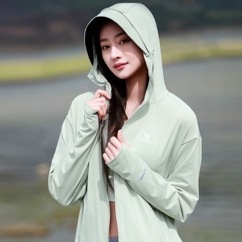 Camel UPF 50+ Women's Sunscreen Coat Breathable Quick Drying Jacket