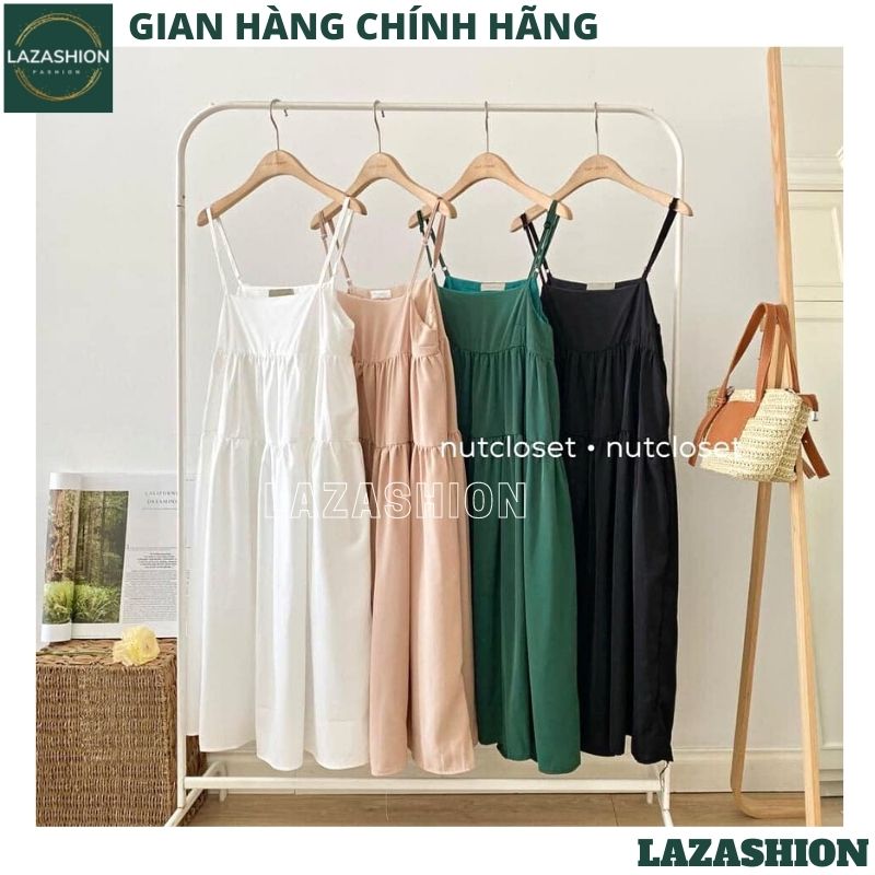 Đầm babydoll hai dây 4 mầu V09 -váy babydoll tiểu thư bánh bèo dễ thương , đầm công chúa đi biển , đầm maxi voan lụa mềm mại ,đầm dự tiệc , váy xòe bồng 2 tầng ,váy xòe bồng chữ a -LAZASHION