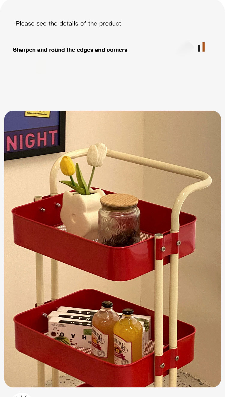 Small trolley, multifunctional toys, snacks, storage rack, floor trolley, storage shelf, bathroom multi-layer finishing shelf