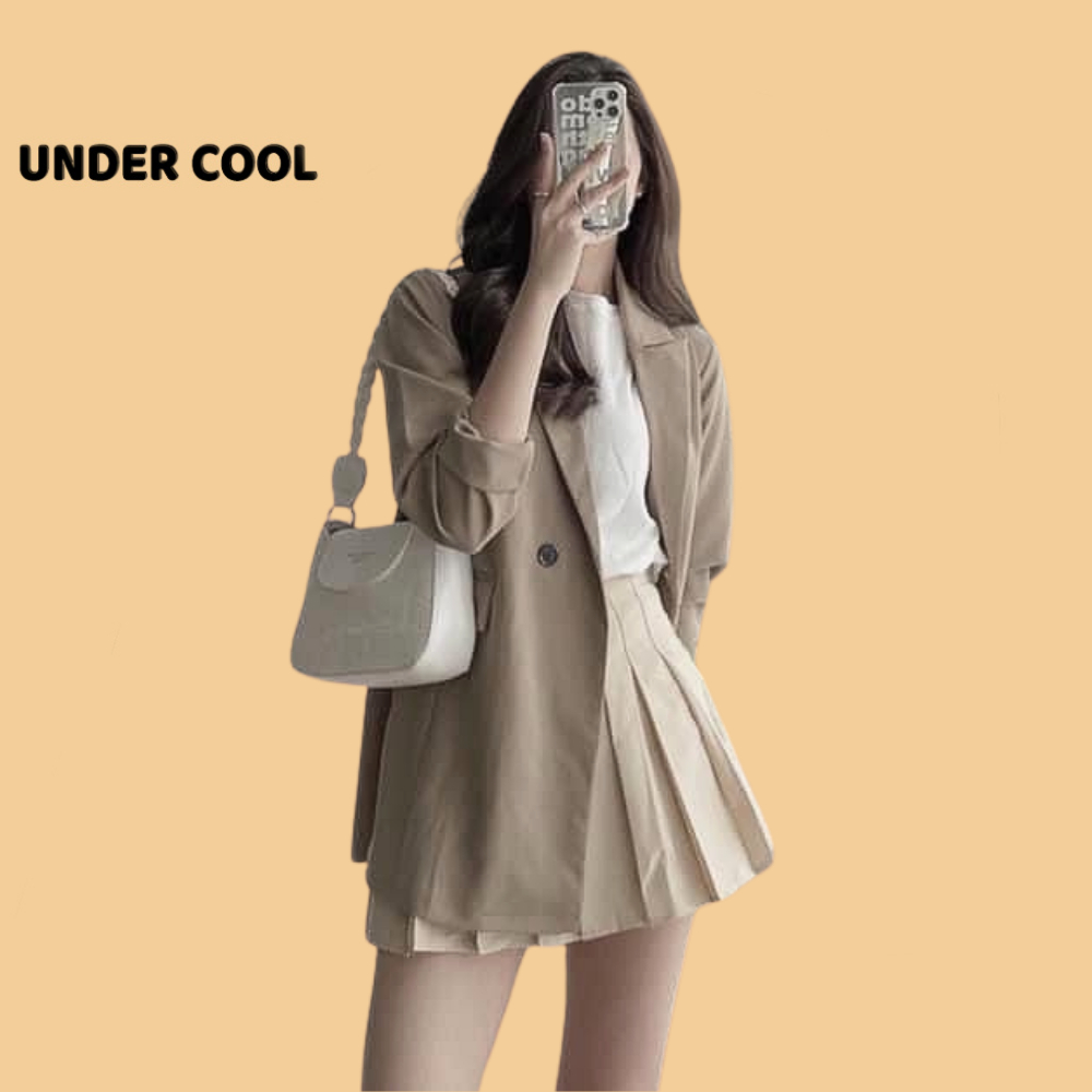 Áo Vest Blazer Trơn Basic UNDERCOOL 3 Màu Đen Be Rêu