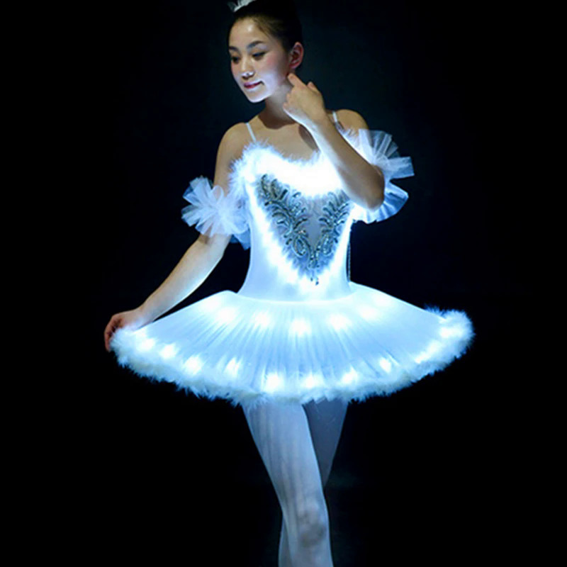 Chuyên nghiệp múa ba lê tutus led thiên nga hồ dành cho người lớn múa ba lê quần áo tutu váy phụ nữ nữ diễn viên ballet ăn mặc cho cô gái bên