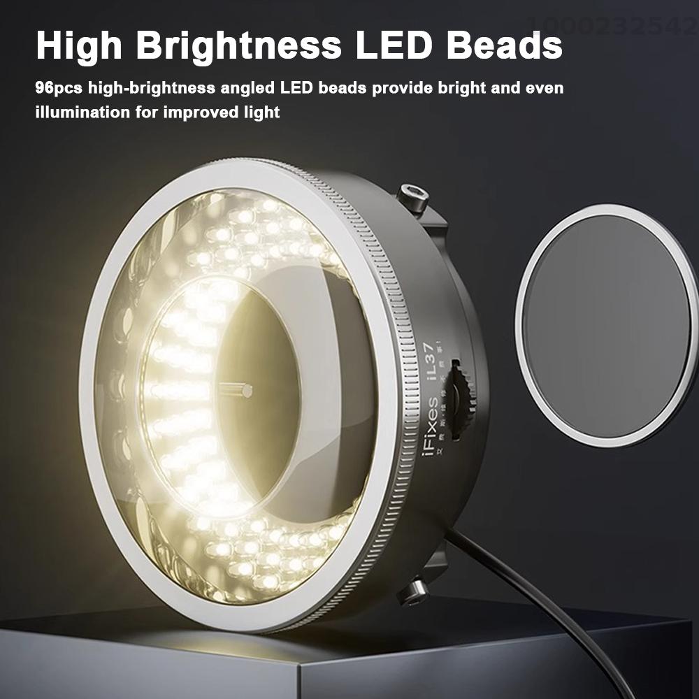 iFixes iL37 Microscope Polarized Optical System LED Illuminating Ring Light 96pcs LED Light Beads Microscope Glareproof Lights Source
