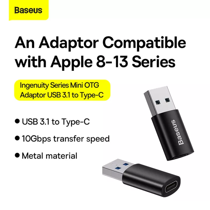 Cổng chuyển đổi Type-C to USB 3.1 Baseus Ingenuity Series Mini OTG