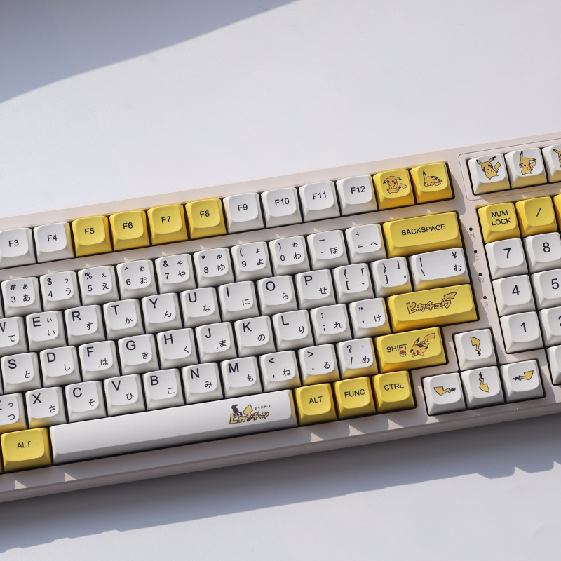 Kaimeidi Pikachu Keycap Moa Chiều cao phím cơ PBT năm Mặt Thăng hoa dễ thương tùy chỉnh cá nhân Bộ phím bấm