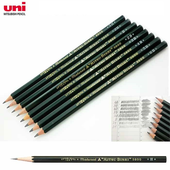 Bút Chì Gỗ Uni Mitsubishi 9800 2B / 3B / 4B ( 1 cây)