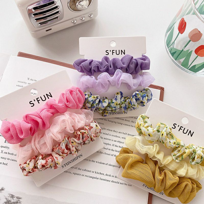 SET 3 DÂY BUỘC TÓC CRUNCHIES VON PHỐI MÀU CỰC XINH