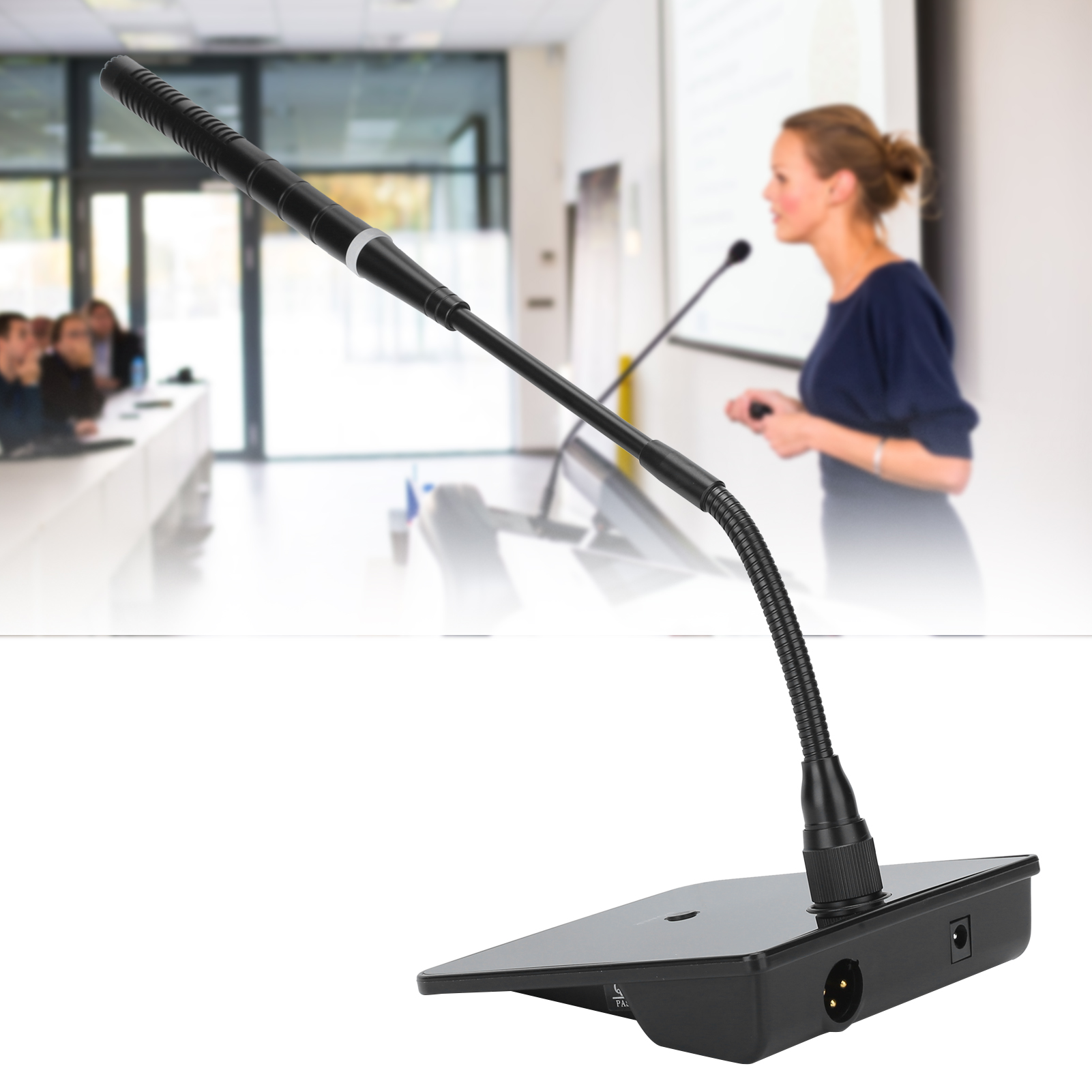 Computer USB Microphone D8 Online Class Conference Game Live Voice Mic Intelligent Noise Reduction Capacitive Gooseneck Wired Touch Microphone for School Speaching Black