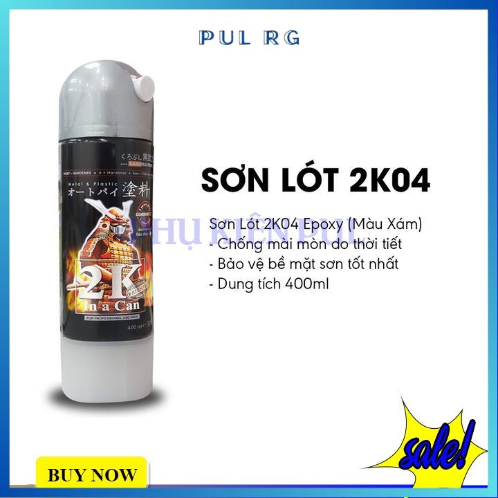 Sơn samurai xịt lót epoxy màu xám 2K04 làm mới đẹp xe bám tốt chống gỉ sét hàng chính hãng