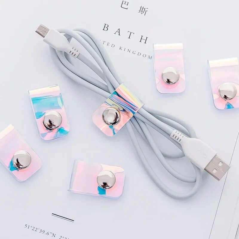 10PCS Hộp sắp xếp Dây cáp USB cuộn quấn Dây cáp máy tính để bàn gọn gàng linh hoạt quản lý đoạn cáp chủ cho chuột dây tai nghe tổ chức