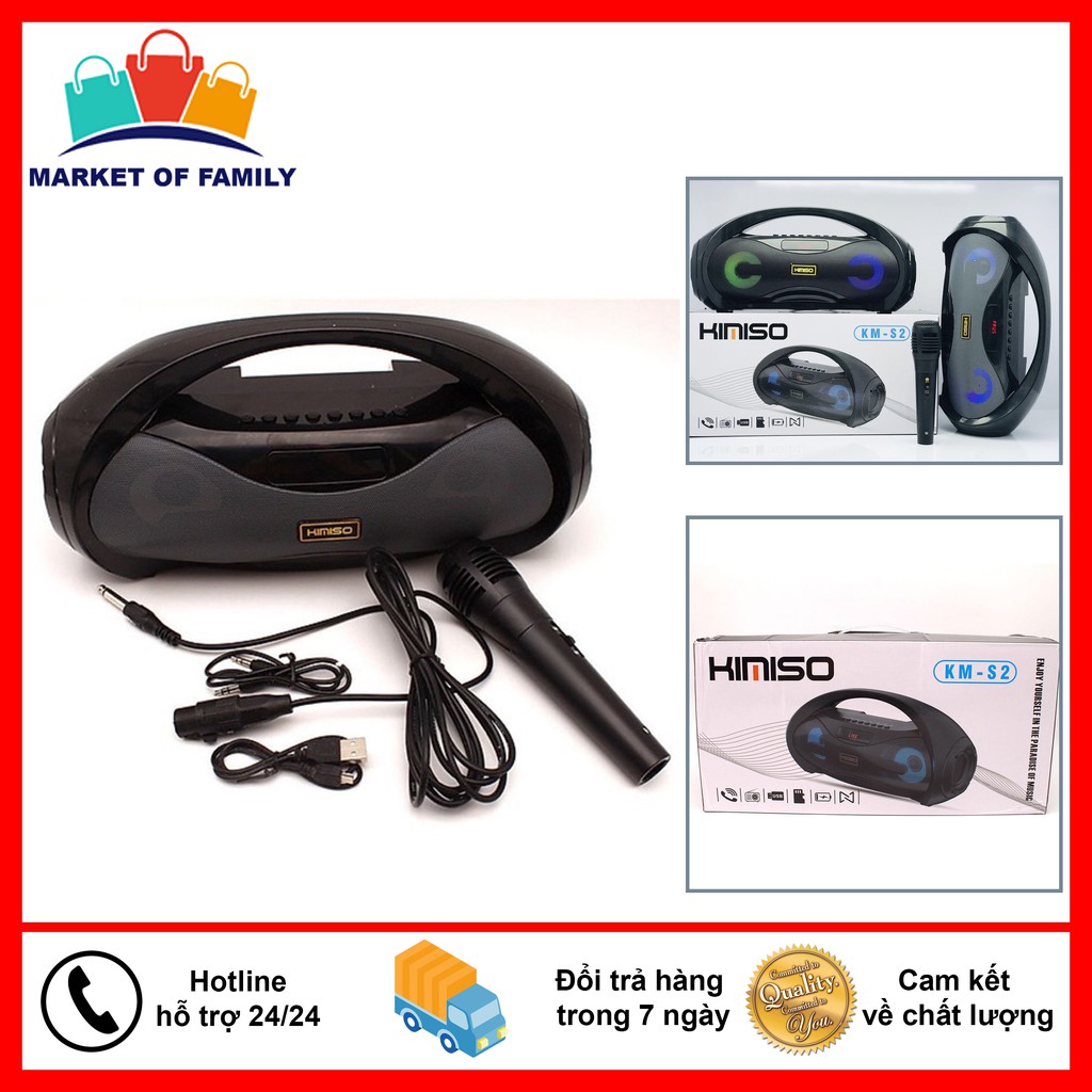 [Tặng mic dây] Loa Bluetooth Kimiso KM-S2 chất âm cực hay kèm míc hát Karaoke
