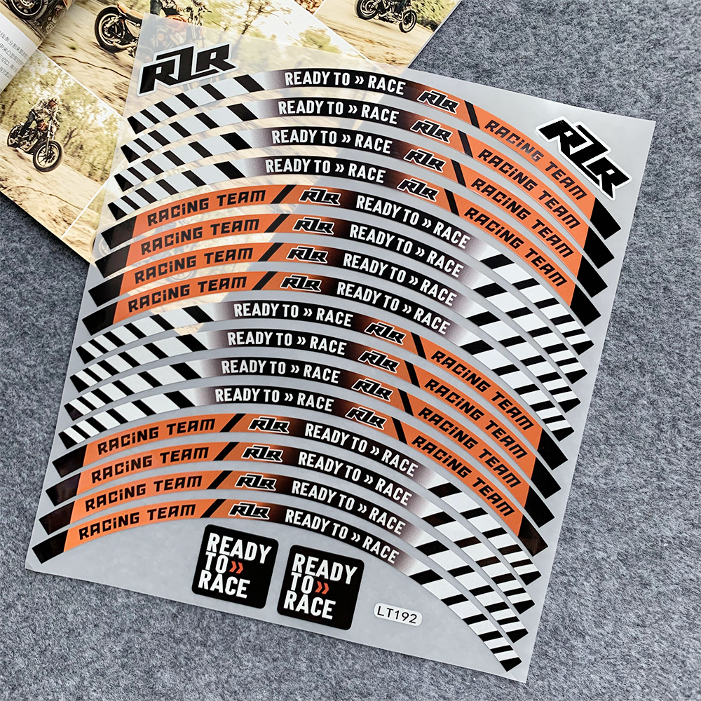 For ktm duke 125 200 250 390 690 790 890 990 1290 rc 125 390 motorcycle wheel sticker 17" rim stripe tape ready to race decal