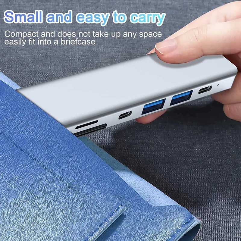 Usb Multimedia 7 in 1 USB C HUB USB 3.0 HDMI 4K 60Hz Video USB2.0 SD TF Slot Reader ...