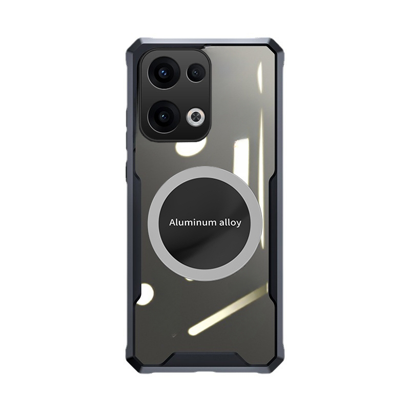 For OPPO Reno 13F 13 Pro Case Hard Clear Transparent Shockproof Car Holder Adsorb Hollow Out Ring For OPPO Reno13 F Reno13 Pro Back cover Phone Cases.