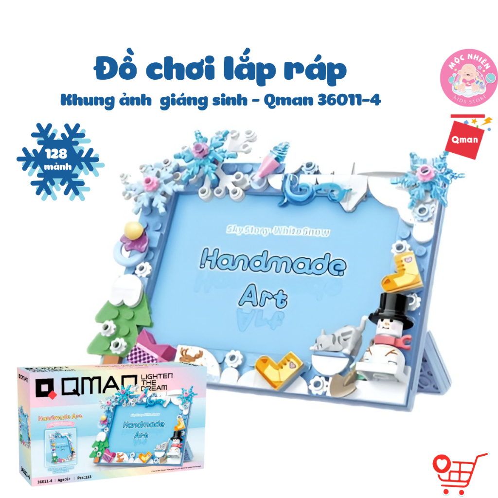 Đồ chơi lắp ráp xếp hình qman 36011 - khung ảnh giáng sinh noel dành cho bé từ 6 tuổi - mộc nhiên