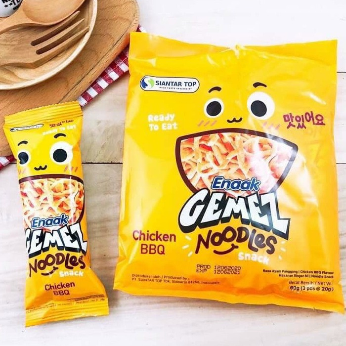 MÌ SNACK ENAAK GEMEZ BBQ hương gà [Túi 3 gói x 20gr]