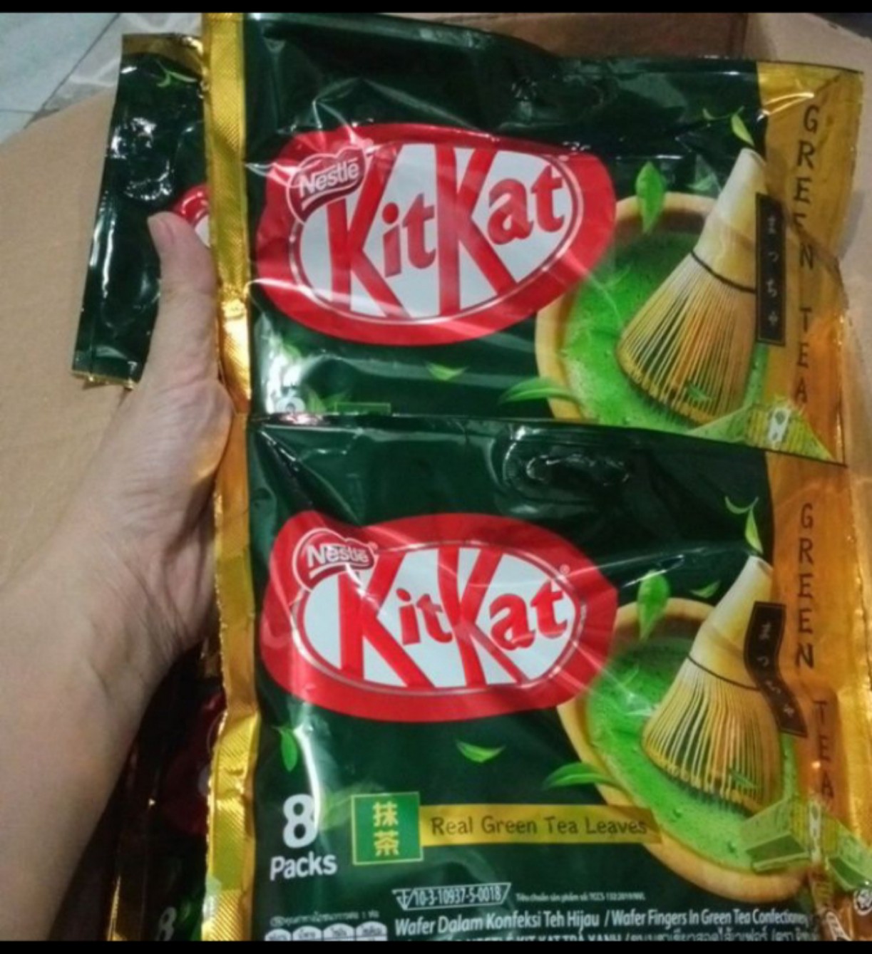 Bánh xốp Socola  Kitkat vị Trà Xanh(136g)