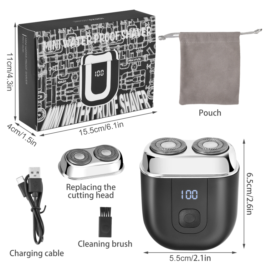 🔥Ready Stock🔥Men's Electric Travel Shaver, Cordless Rechargeable Mini
