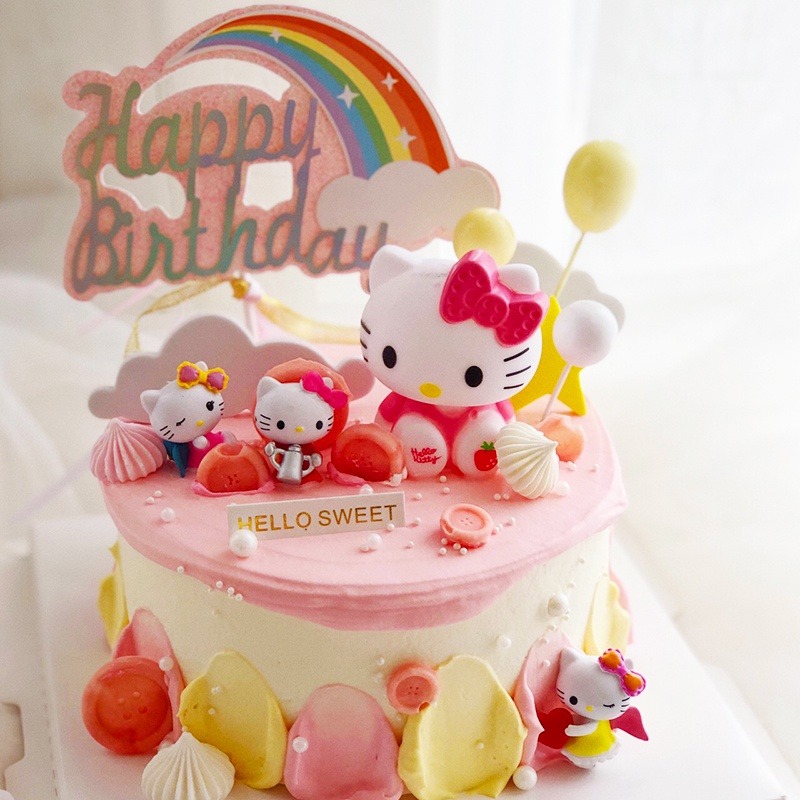 Que Cắm Trang Trí Bánh Kem Hình Hello Kitty