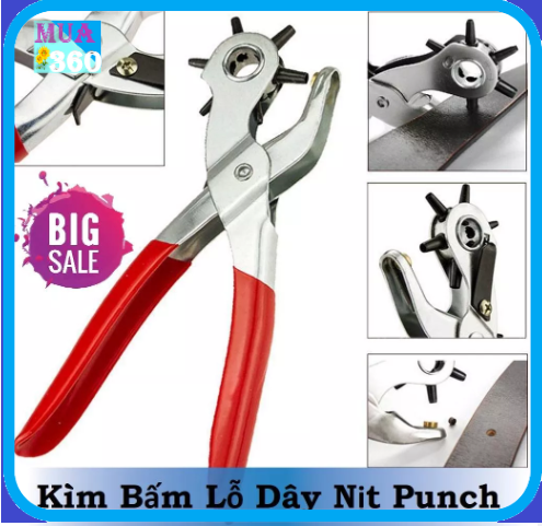 Đồ bấm lỗ thắt lưng, dụng cụ bấm lỗ thắt lưng, kìm bám lỗ dây nịt punch siêu tiện lợi,chuyên dụng với 6 kích cỡ lỗ, giúp bạn đục lỗ nhanh và đẹp hơn