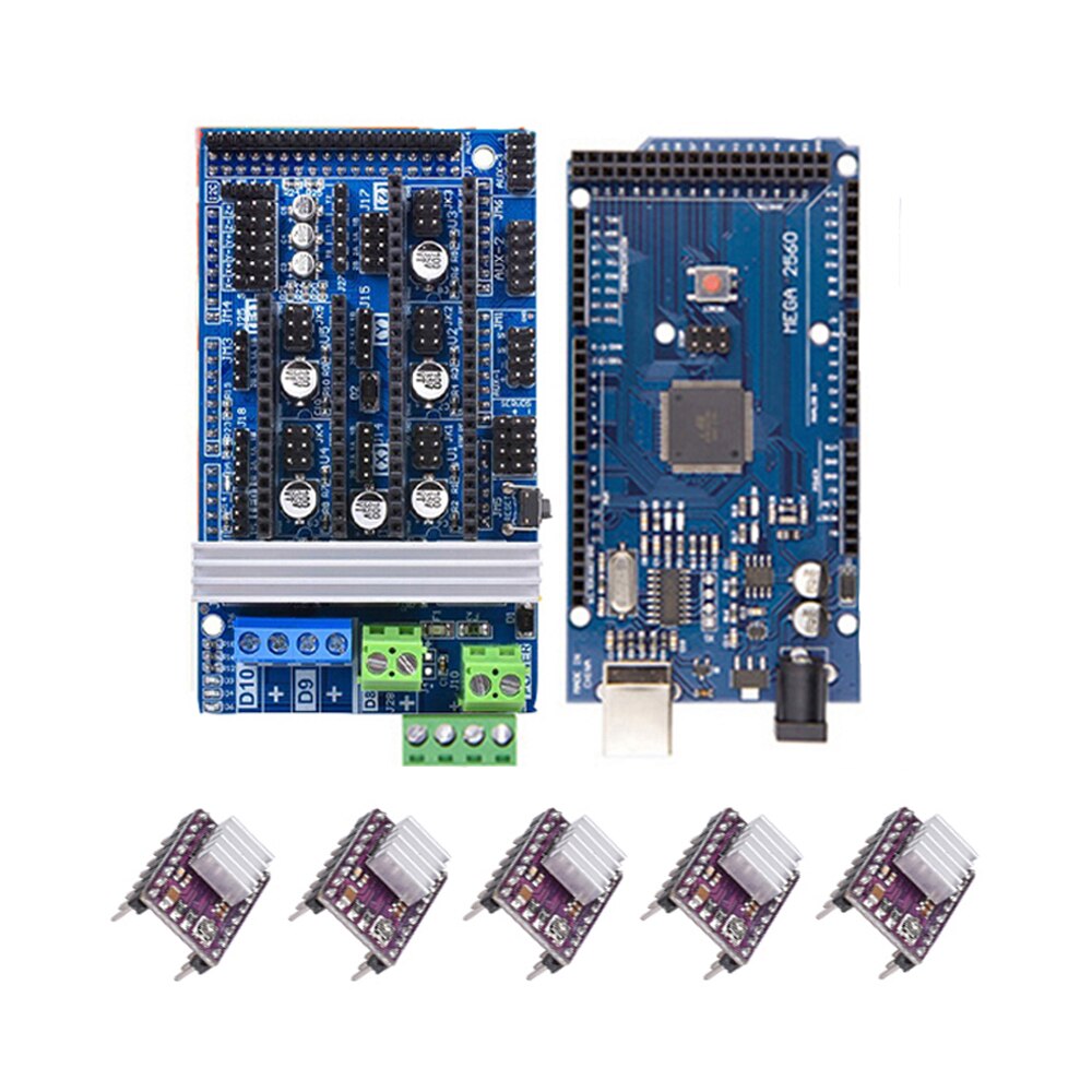 Kit imprimante 3D pour Arduino Mega 2560 R3 carte de développement + RAMPAS  1.4 contrôleur + 5pcs DRV8825 moteur pas à pas Module + 6pcs Endstop :  : Commerce, Industrie et Science