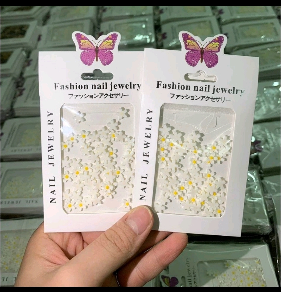 Charm nail, charm hoa nhí , hoa trắng đính móng Phụ Kiện - sinailmi