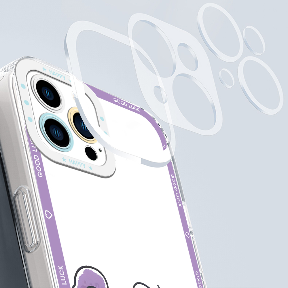 YYDS for Redmi Note 12 4G 9 8 10 11 12 Pro 11s 10s 9T Back Cover Cute Raccoon Transparent Crystal TPU Soft Thin Phone Case. 